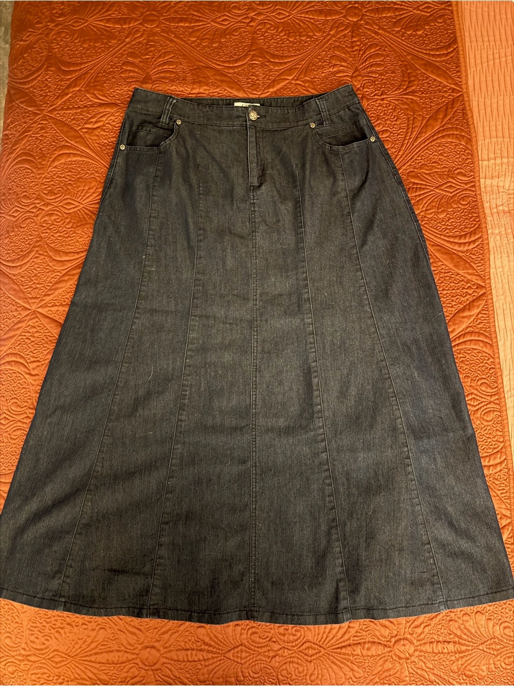 Cato Dark Gray A-Line Denim Skirt